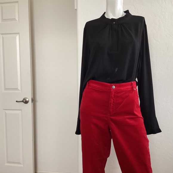 Talbot’s red velveteen pants, size 16p, straight leg pants - Picture 8 of 10